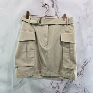 & Other Stories Skirt Womens 4 Small 36 Khaki Tan Belted Utility Safari Cargo